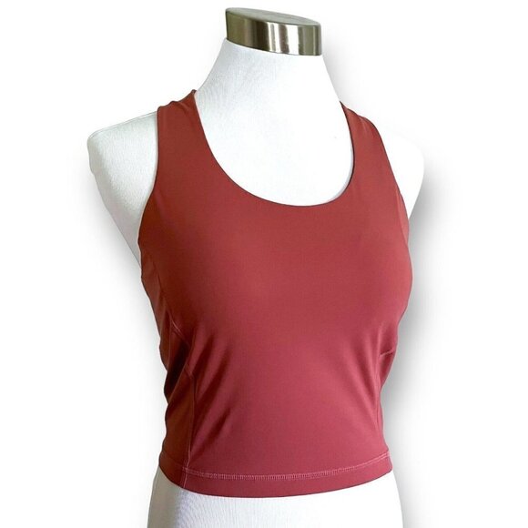 Sweaty Betty Womens Athletic Crop Tank Top Sz S Racerback Clay Brown Shelf Bra - Picture 2 of 7